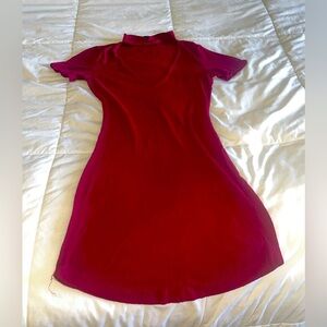 Forever 21 Women’s Red Long Short Sleeve Midi Maxi Bodycon Dress Small